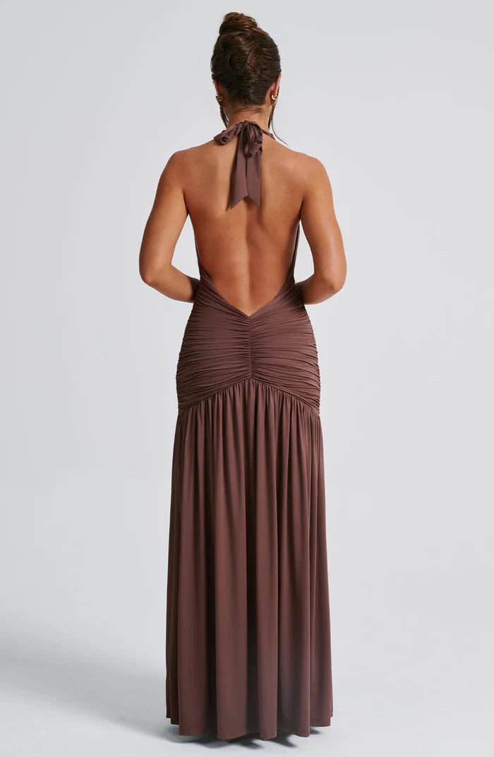 MELANIA MAXI DRESS - BROWN