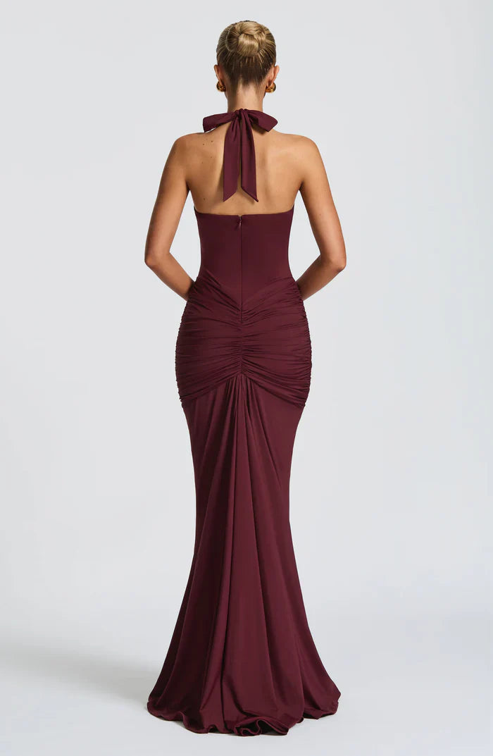 ROSETTA MAXI DRESS - BURGUNDY