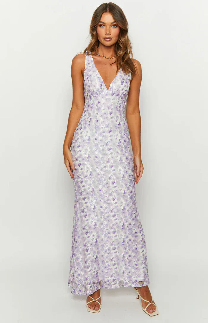 BLOSSOM MAXI DRESS - PURPLE