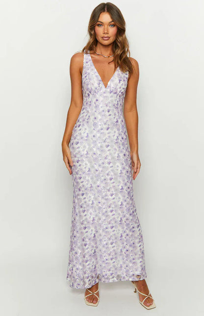 BLOSSOM MAXI DRESS - PURPLE