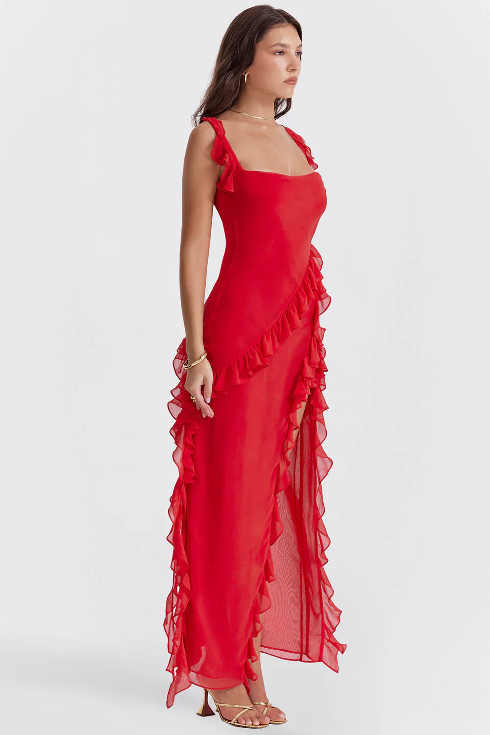 IVY MIDI DRESS - RED