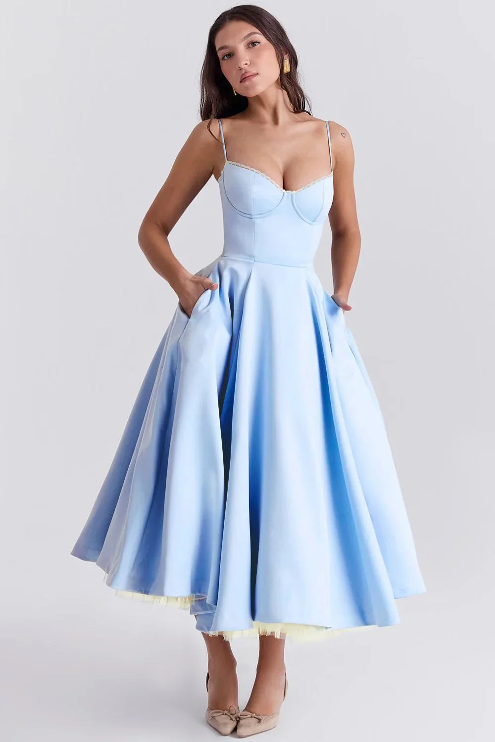 SELENE MIDI DRESS - LIGHT BLUE