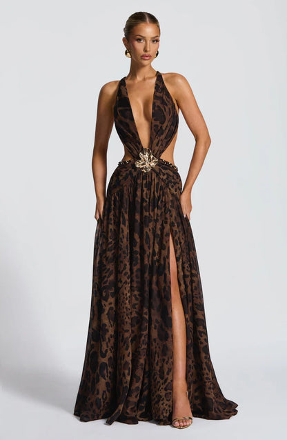 INDIANNA MAXI DRESS - LEOPARD