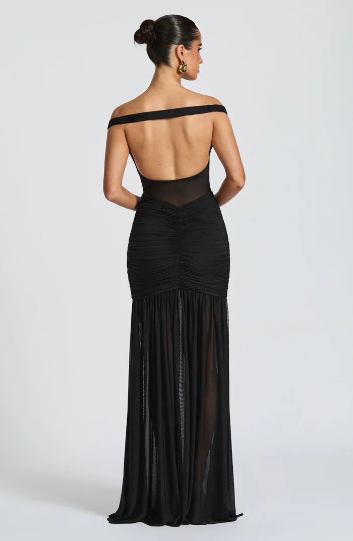 ALAIA MAXI DRESS - BLACK