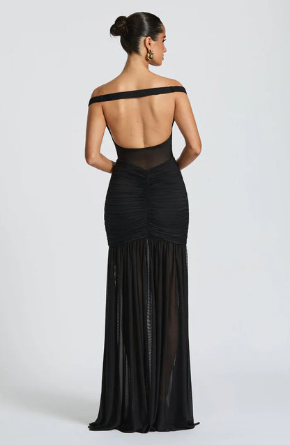 ALAIA MAXI DRESS - BLACK