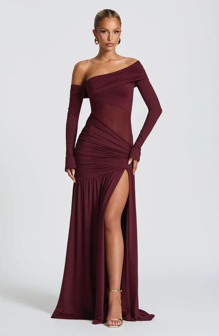 ETTALIE MAXI DRESS - BURGUNDY