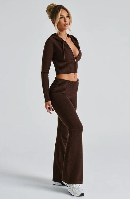 PORTIA KNIT SET - DARK BROWN