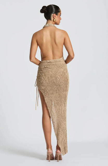 AIRLA MIDI DRESS - BEIGE