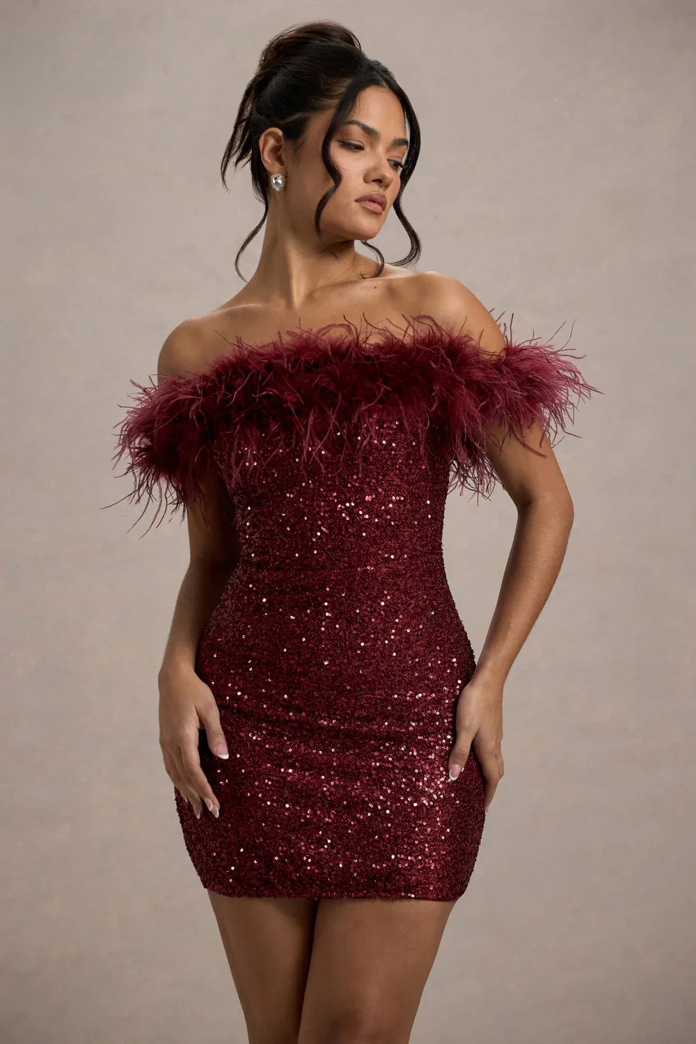 HELENA MINI DRESS - WINE