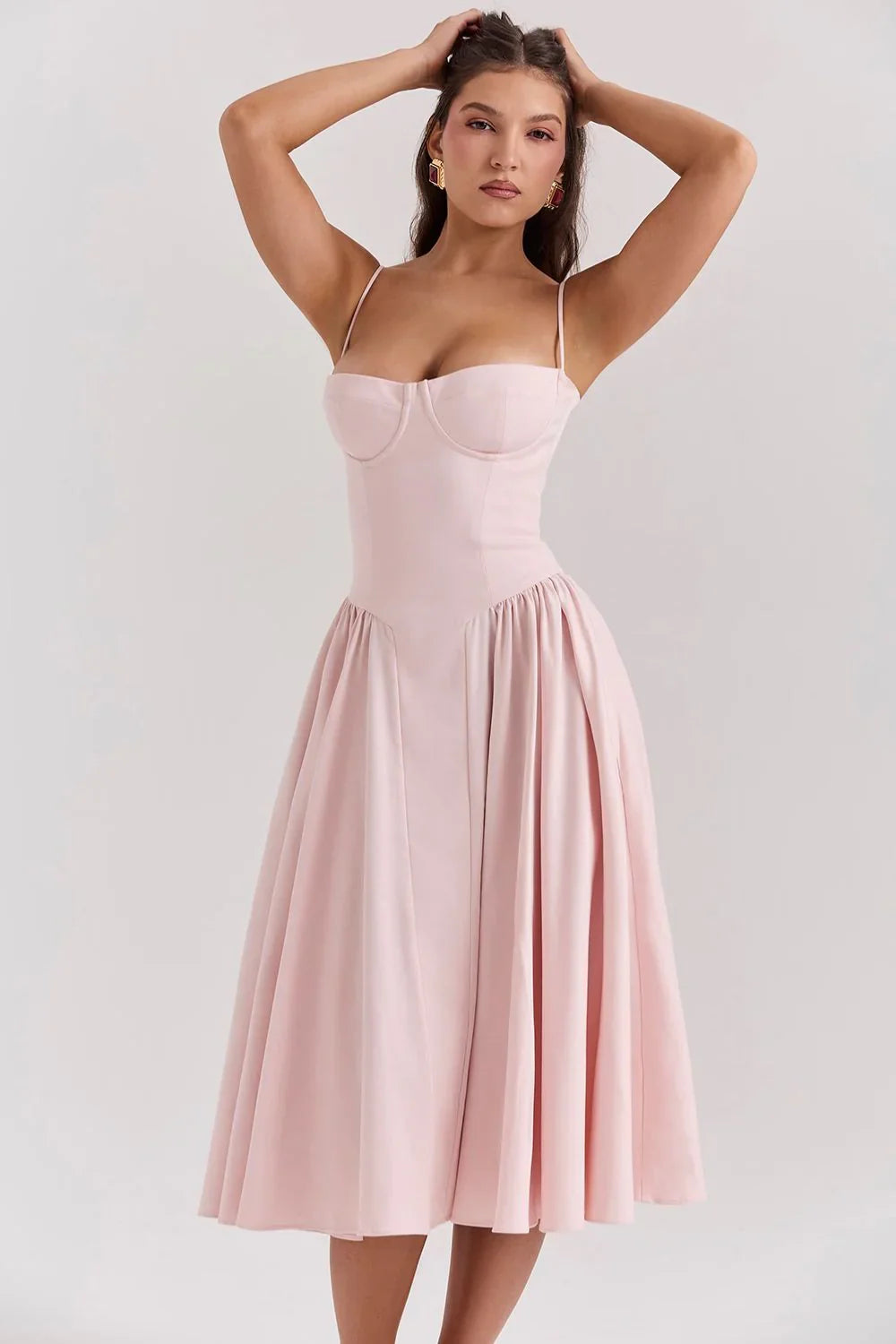 PENELOPE MIDI DRESS - LIGHT PINK