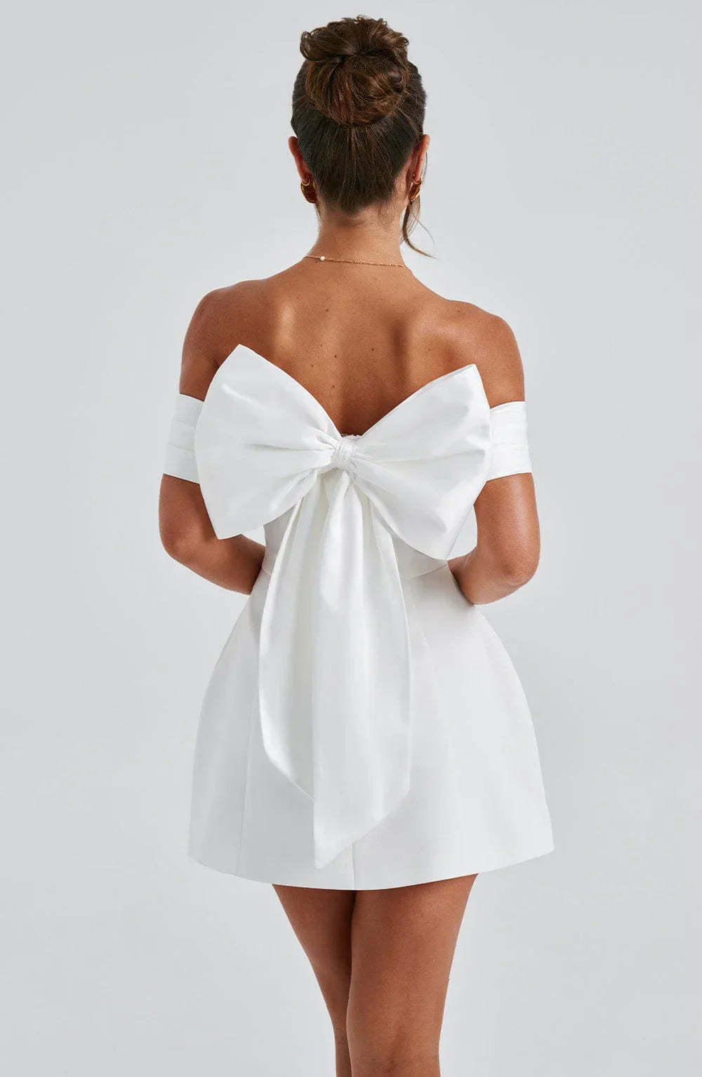 NOIR BLOOM MINI DRESS - WHITE