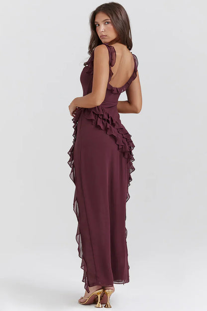 IVY MIDI DRESS - WINE