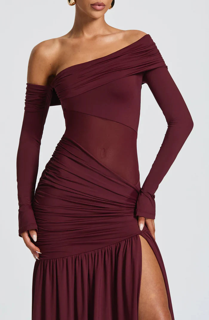 ETTALIE MAXI DRESS - BURGUNDY