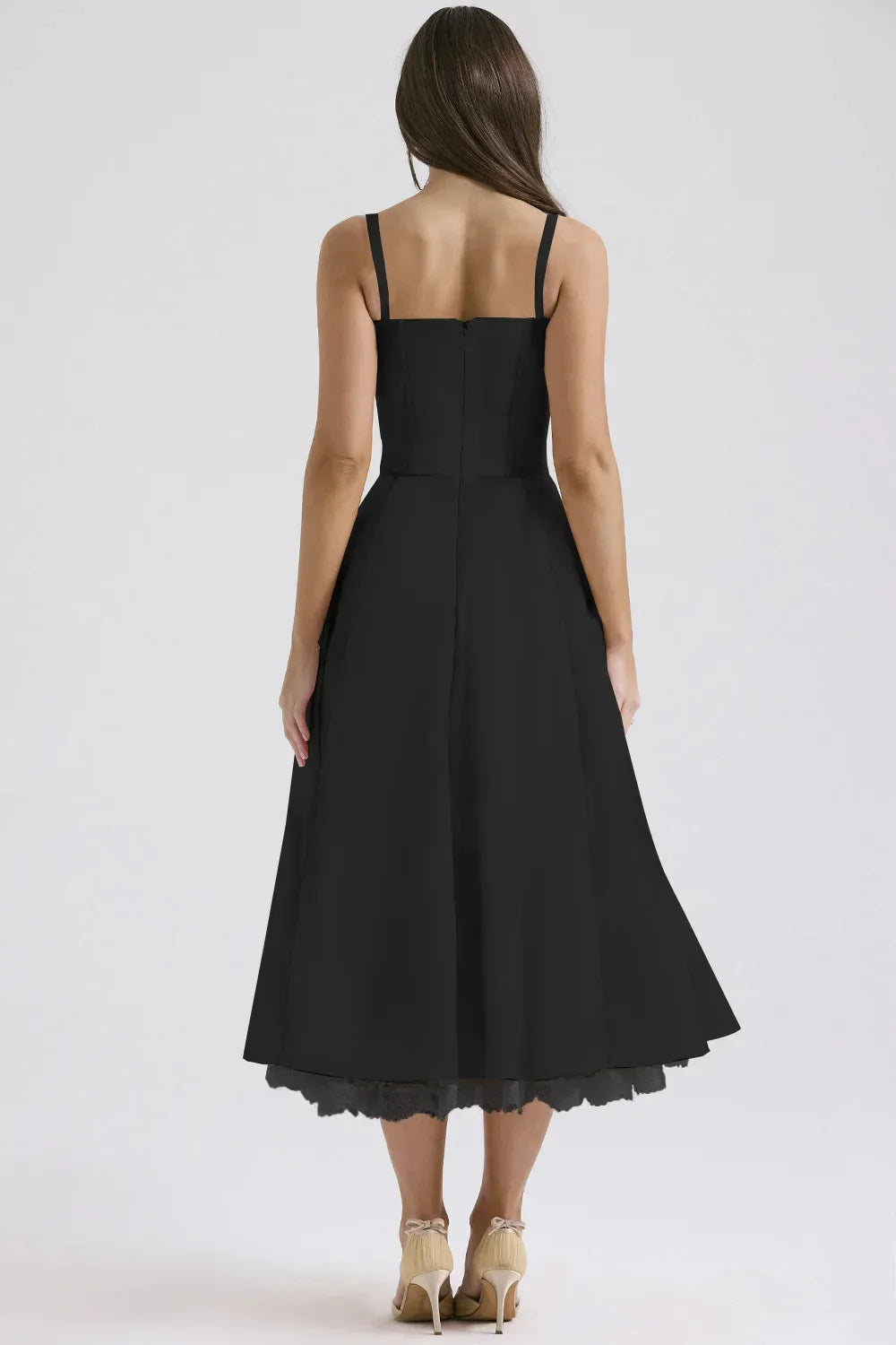 SALY LACE UP DRESS - BLACK