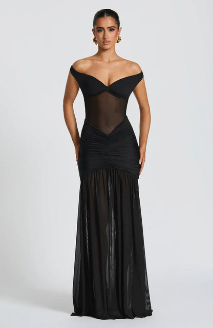 ALAIA MAXI DRESS - BLACK