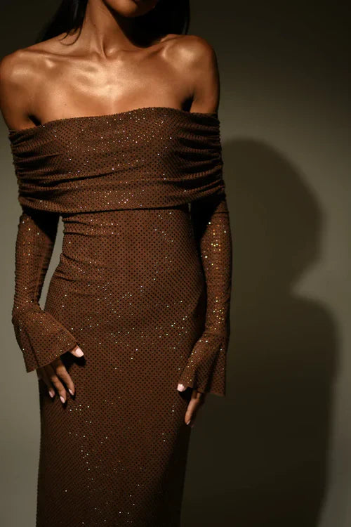 AURELIA MAXI DRESS - BROWN