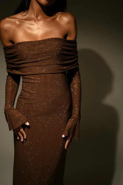 AURELIA MAXI DRESS - BROWN