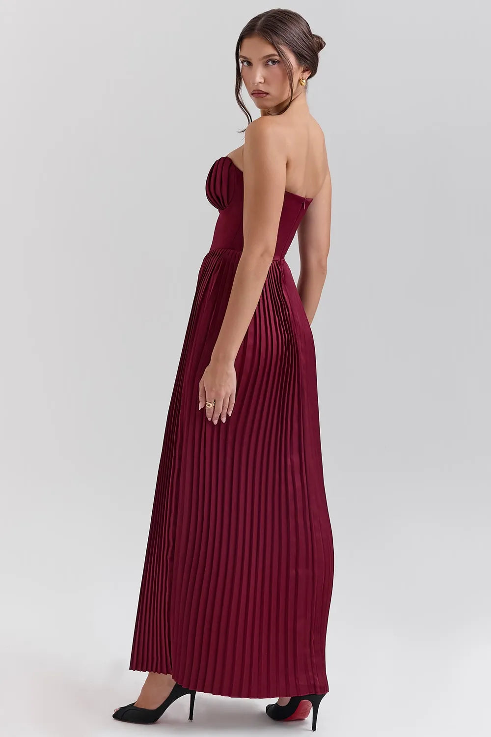 HELENA MAXI DRESS - BURGUNDY