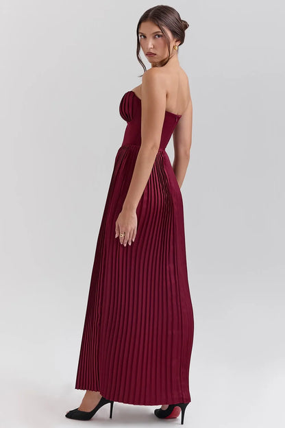 HELENA MAXI DRESS - BURGUNDY