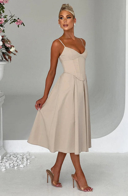 MARIELLA MIDI DRESS - BEIGE