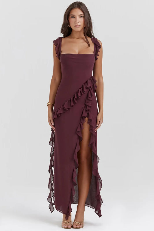 IVY MIDI DRESS - WINE