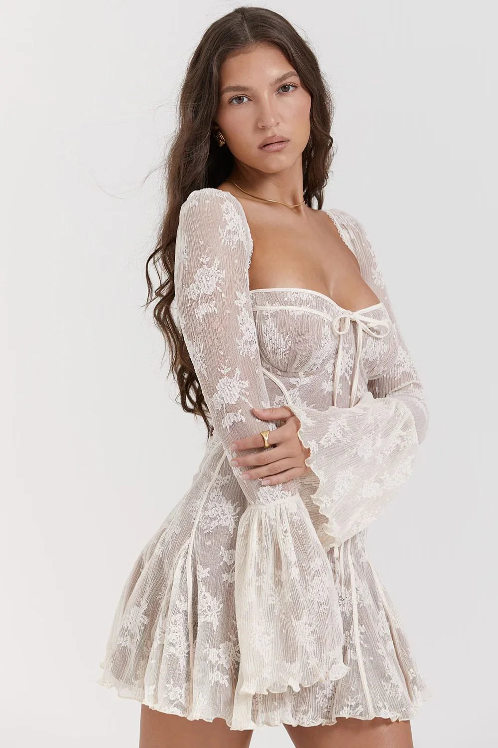 EVANGELINE MINI DRESS - WHITE