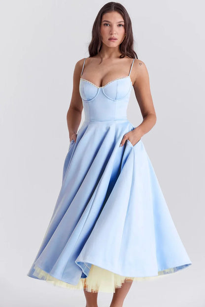 SELENE MIDI DRESS - LIGHT BLUE