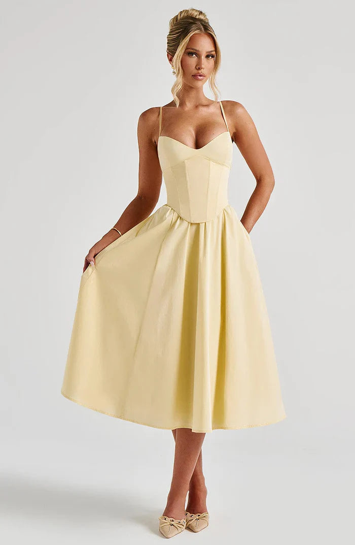 MARIELLA MIDI DRESS - YELLOW