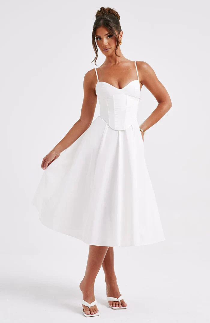 MARIELLA MIDI DRESS - WHITE