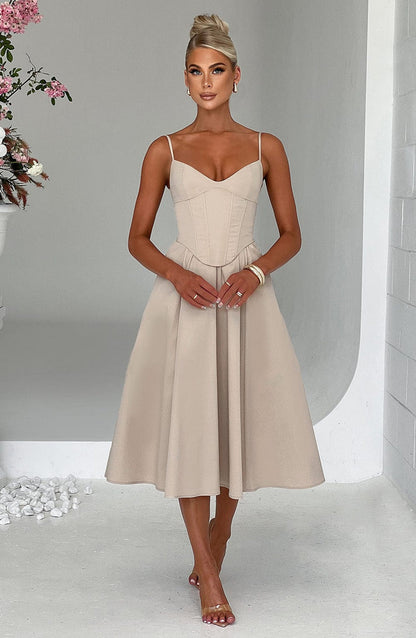MARIELLA MIDI DRESS - BEIGE