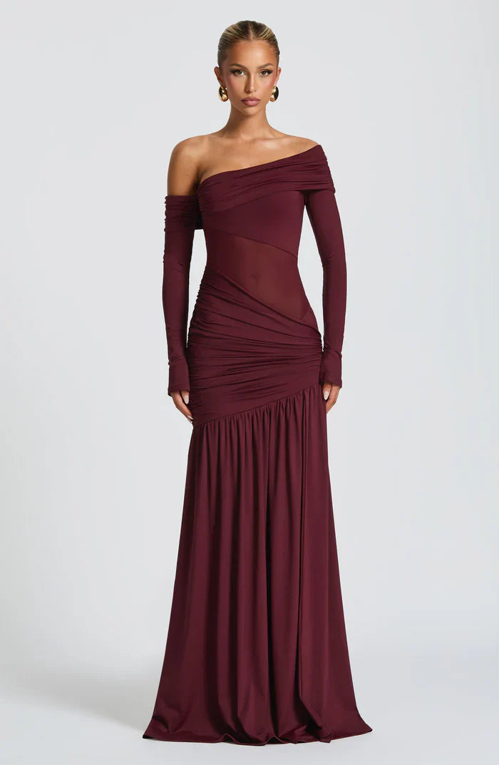 ETTALIE MAXI DRESS - BURGUNDY