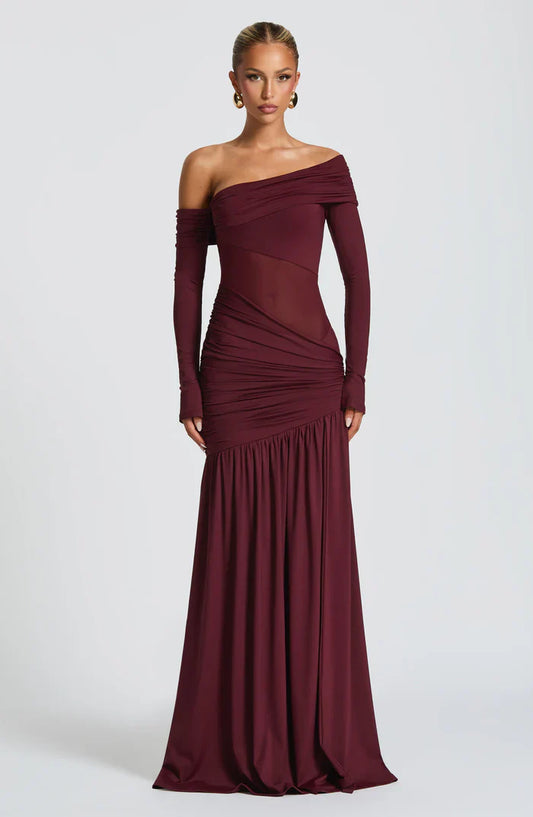 ETTALIE MAXI DRESS - BURGUNDY