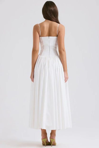 NYLA MIDI DRESS - WHITE