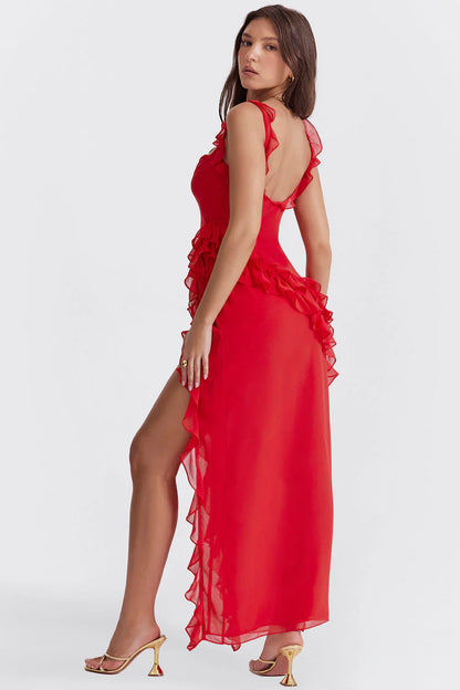 IVY MIDI DRESS - RED