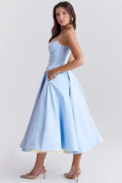 SELENE MIDI DRESS - LIGHT BLUE