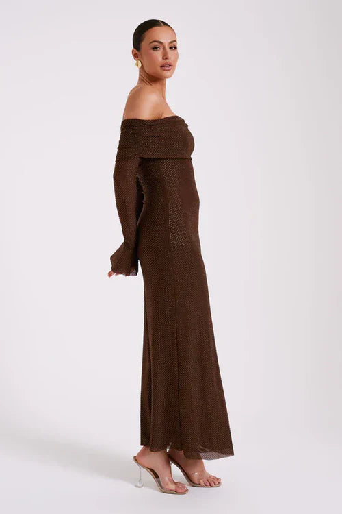 AURELIA MAXI DRESS - BROWN