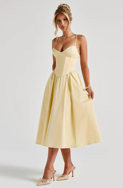 MARIELLA MIDI DRESS - YELLOW