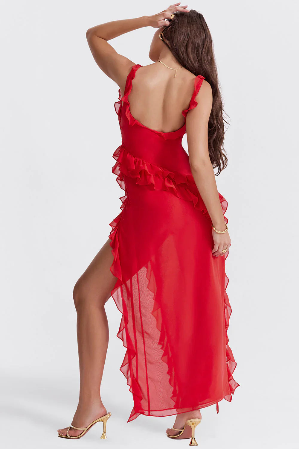 IVY MIDI DRESS - RED