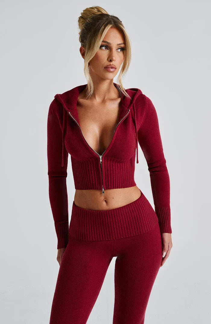 PORTIA KNIT SET - BURGUNDY