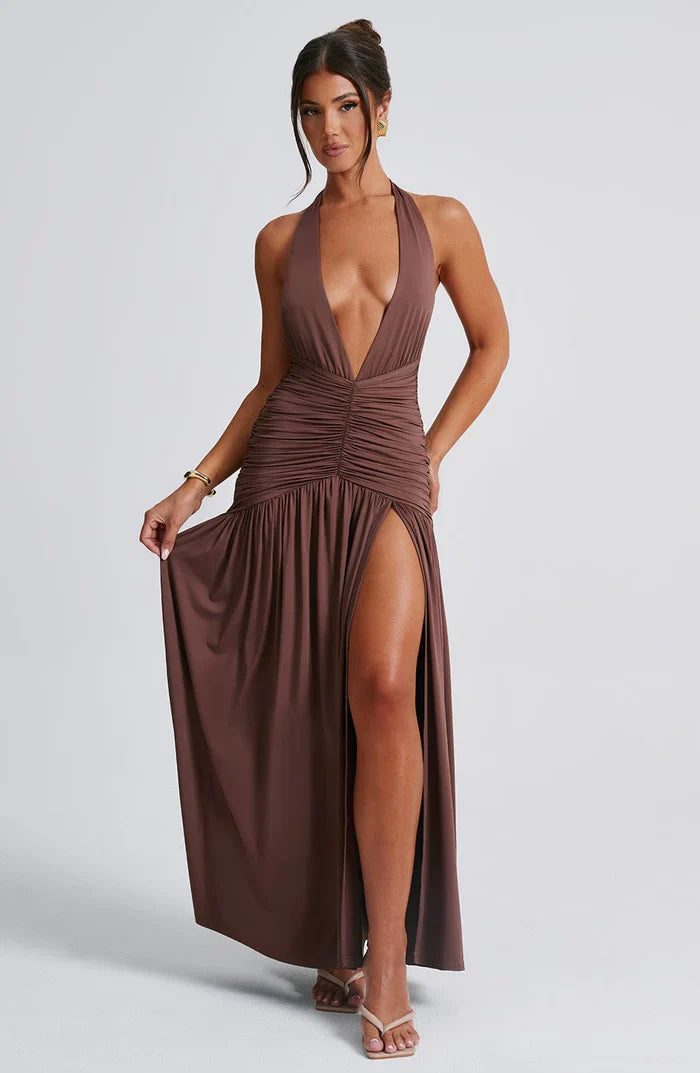 MELANIA MAXI DRESS - BROWN