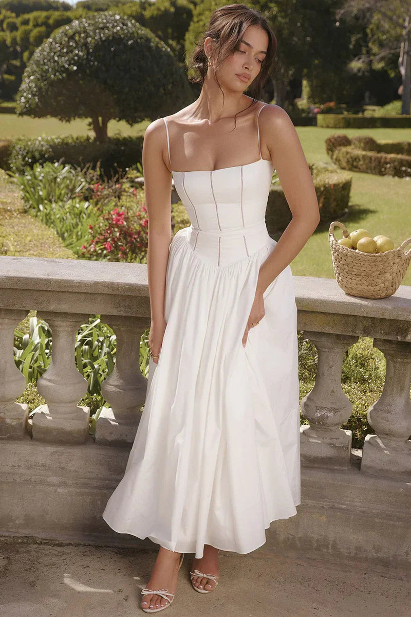 NYLA MIDI DRESS - WHITE