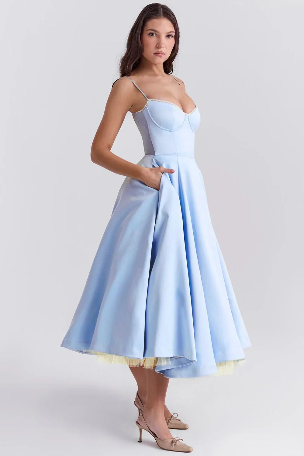 SELENE MIDI DRESS - LIGHT BLUE