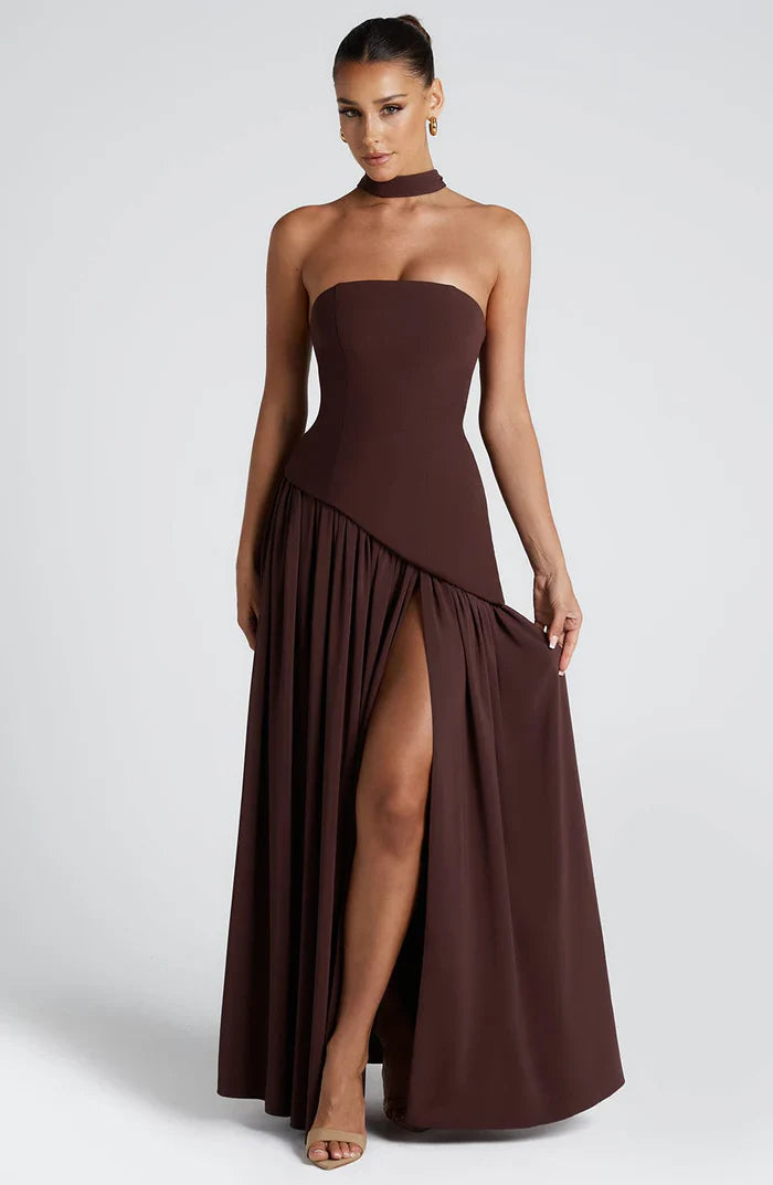 MALIYAH MAXI DRESS  - BROWN