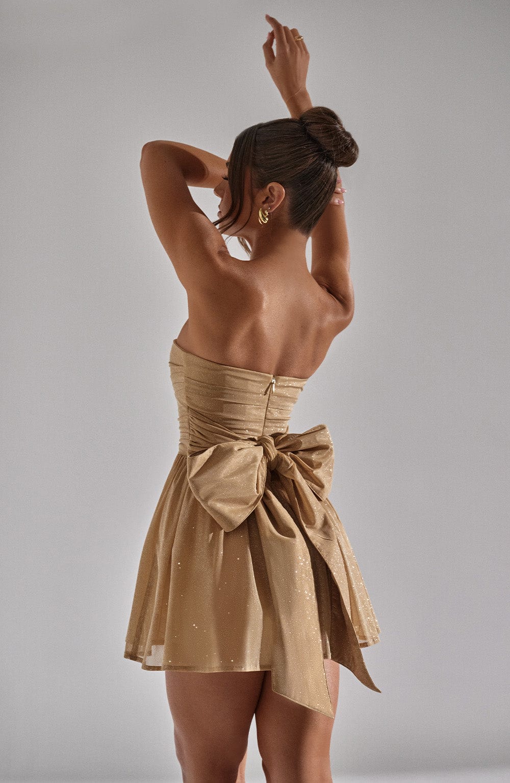 LUNA GLOW MINI DRESS - GOLD SPARKLE