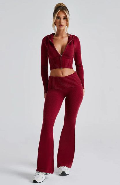 PORTIA KNIT SET - BURGUNDY