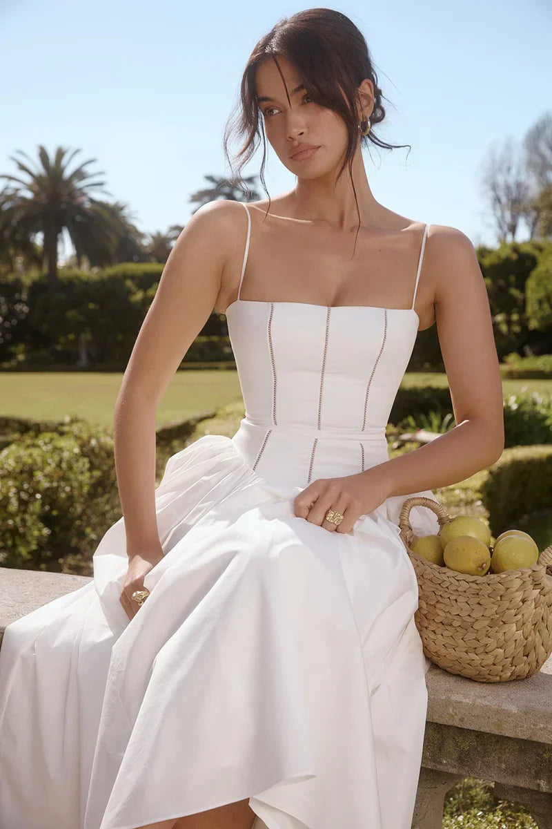 NYLA MIDI DRESS - WHITE