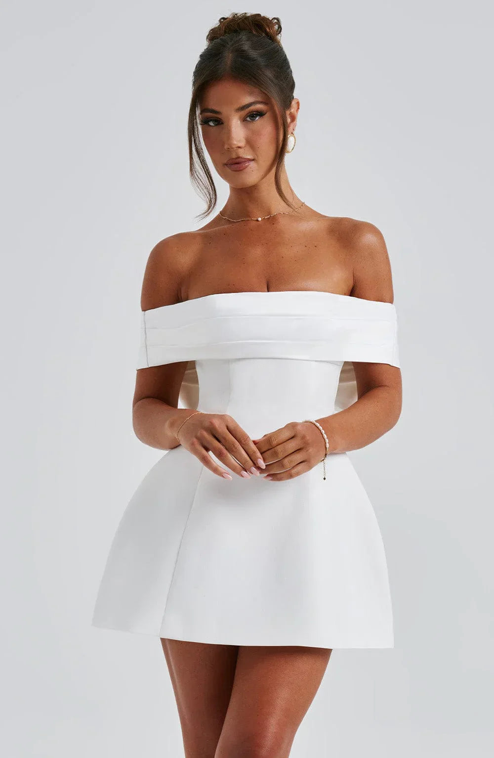 NOIR BLOOM MINI DRESS - WHITE