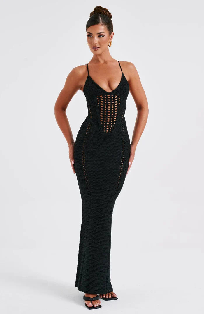 XANTHE MAXI DRESS - BLACK