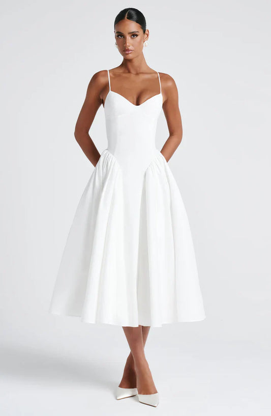 EMERSON MIDI DRESS - WHITE