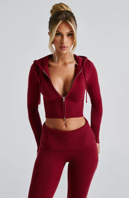 PORTIA KNIT SET - BURGUNDY